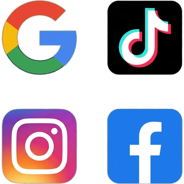 Instagram, Facebook, Google, TikTok